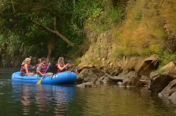 Tropical gardens and natural pools at Pura Vida Hot Springs